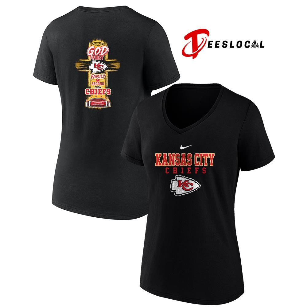 Kansas City Chiefs God first family second cross shirt