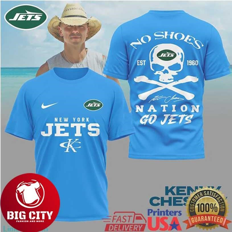 Kenny Chesney No Shoes Nation x New York Jets Football Two Sided Shirt