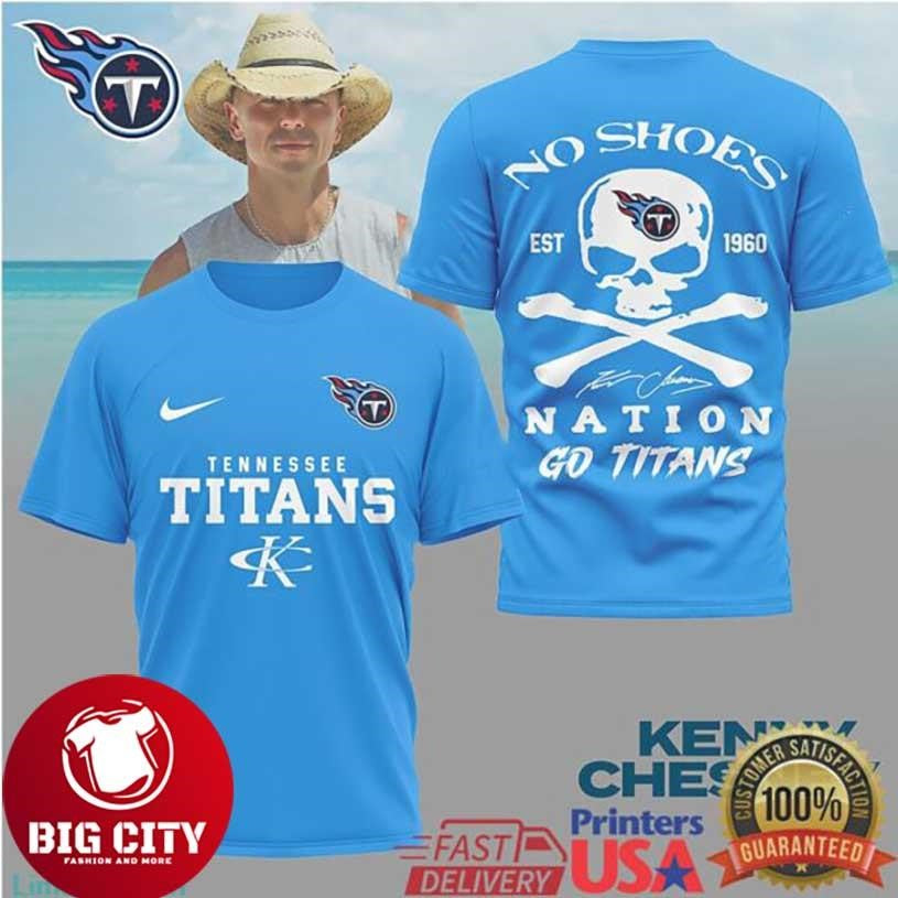 Kenny Chesney No Shoes Nation x Tennessee Titans Football Two Sided Shirt