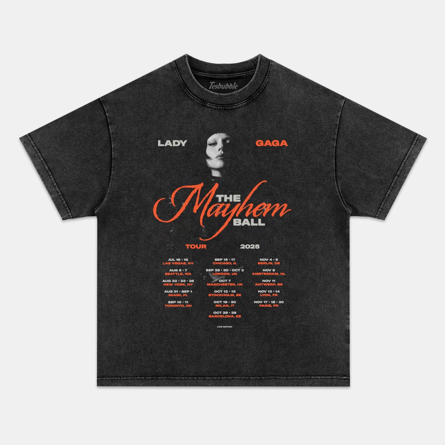 LADY GAGA 2025 WORLD TOUR TEE