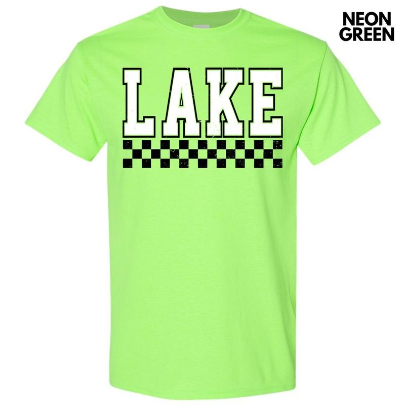 Lake Varsity Checkered Gildan Short Sleeve T-Shirt 'NLB'