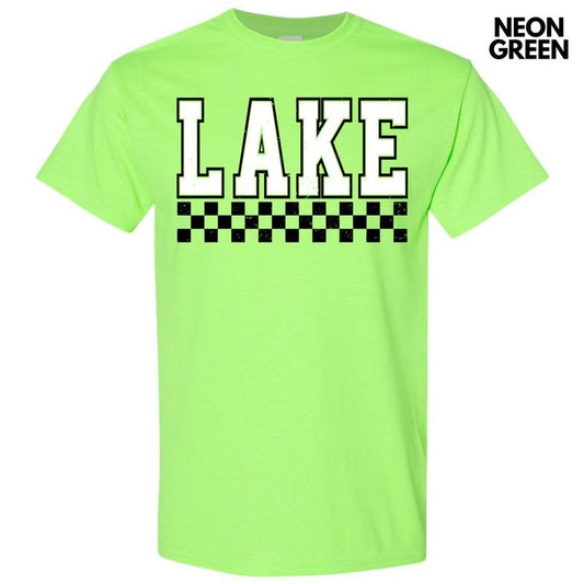 Lake Varsity Checkered Gildan Short Sleeve T-Shirt 'NLB'