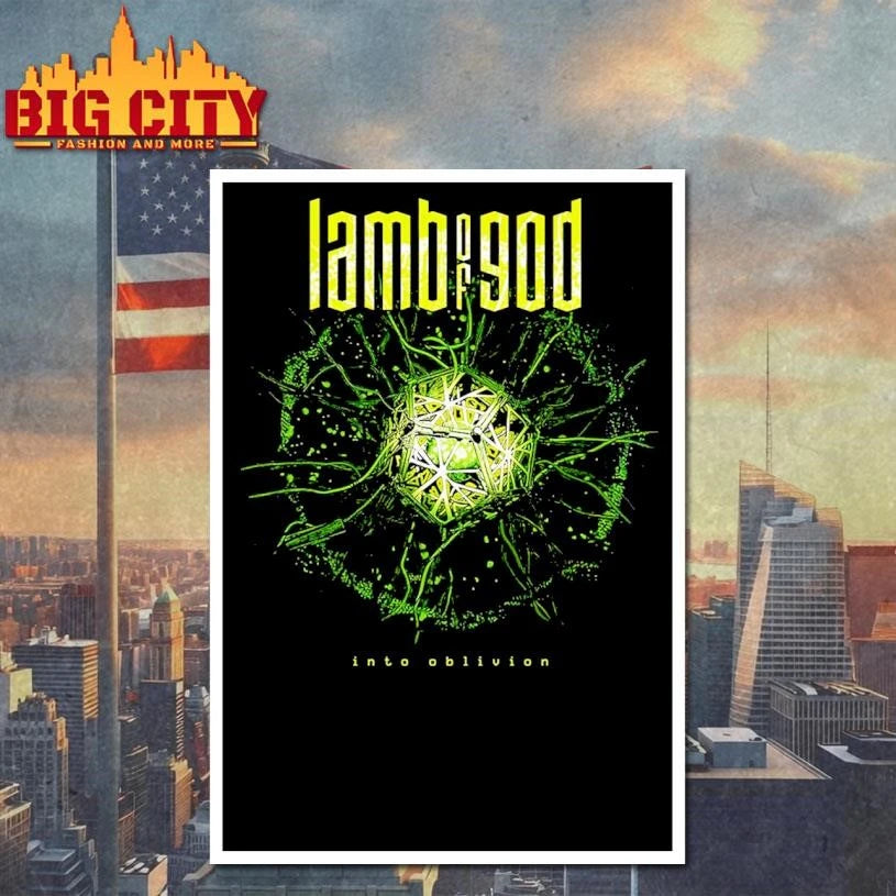 Lamb Of God Into Oblivion 10th Studio Album Cover Art Merch Burst Shirt