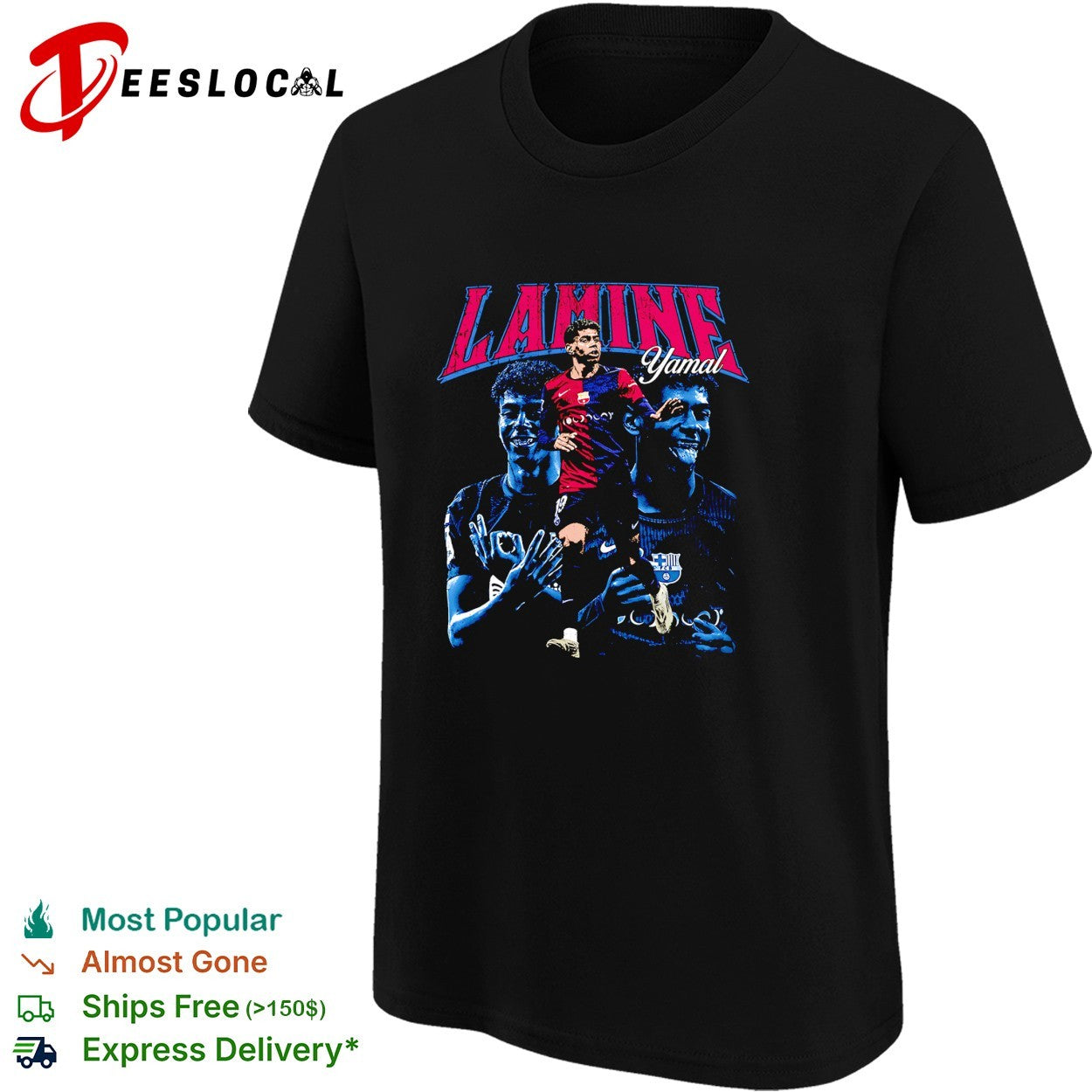 Lamine Yamal Barcelona portrait shirt