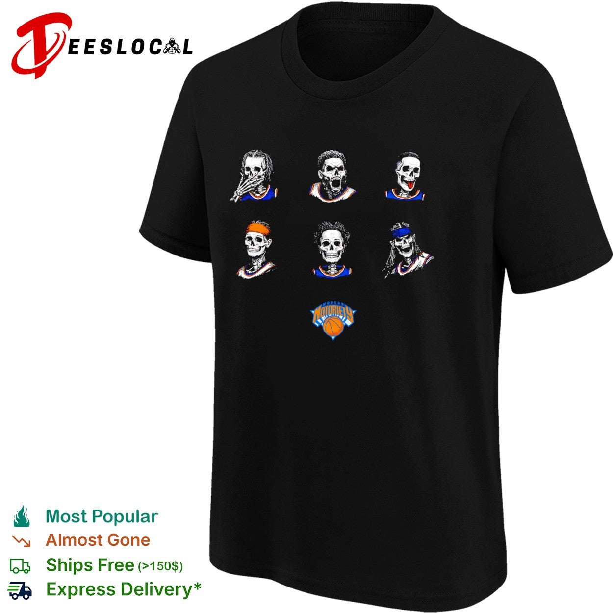 Legends New York Knicks NBA Modern Notoriety skull shirt
