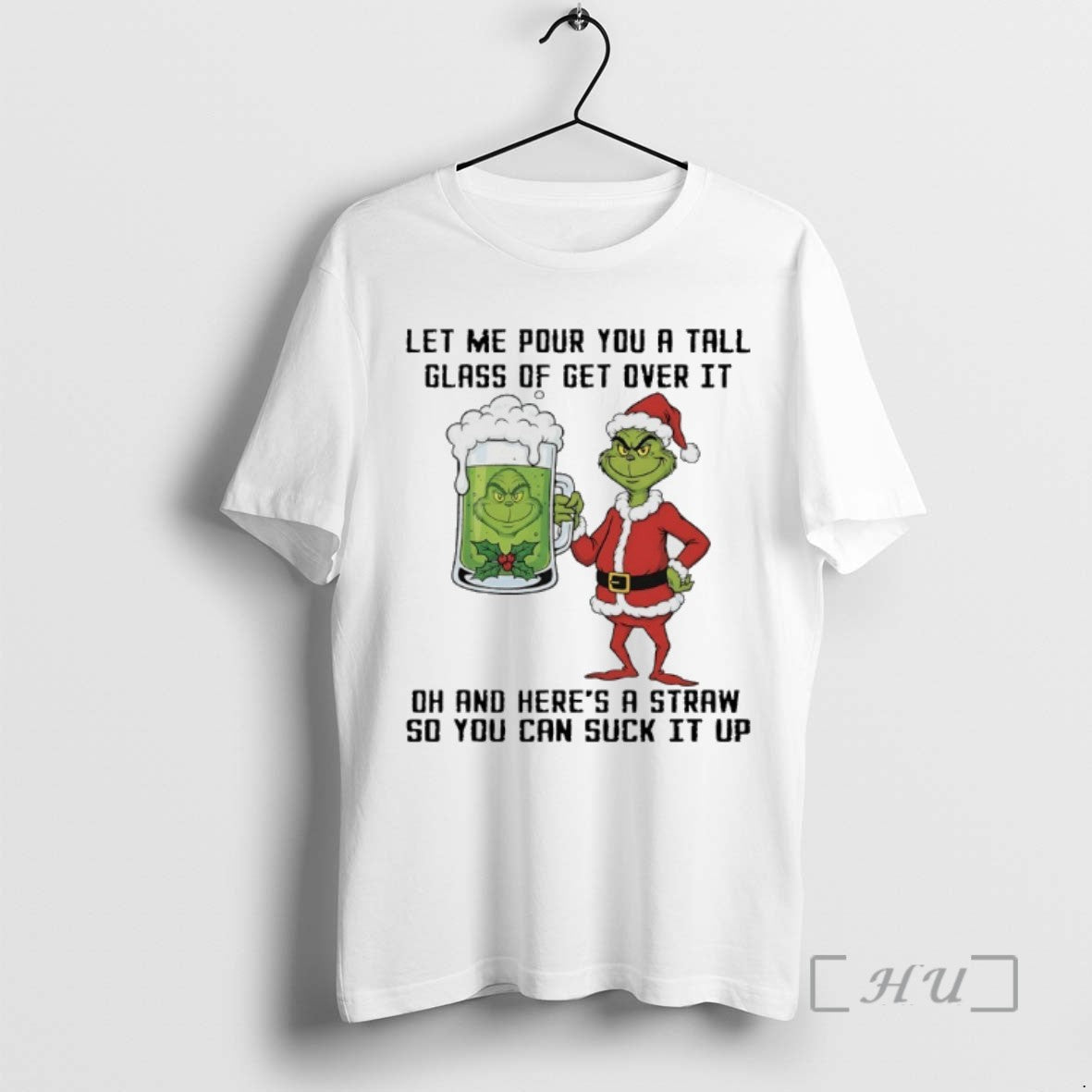 Limited Edition Grinch Christmas Beer Let Me Pour You A Tall Glass Of Get Over - clothing by TeeHivey.com