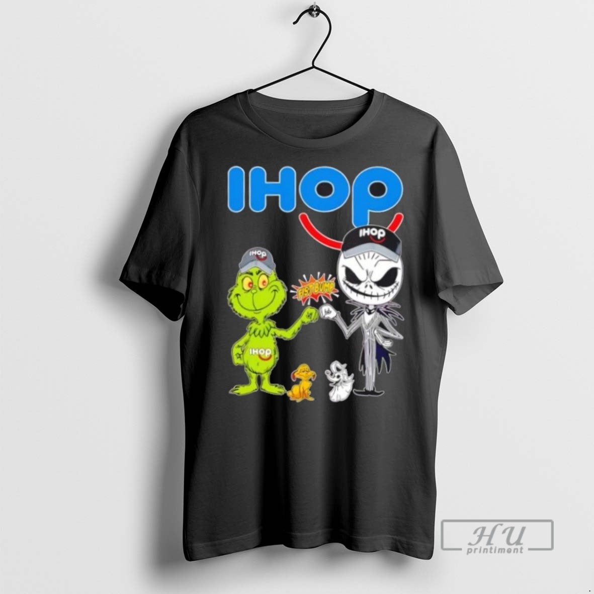 Limited Edition Ihop X Grinch And Jack Skellington Fist Bump Uniwilling Friends Graphic - clothing by TeeHivey.com