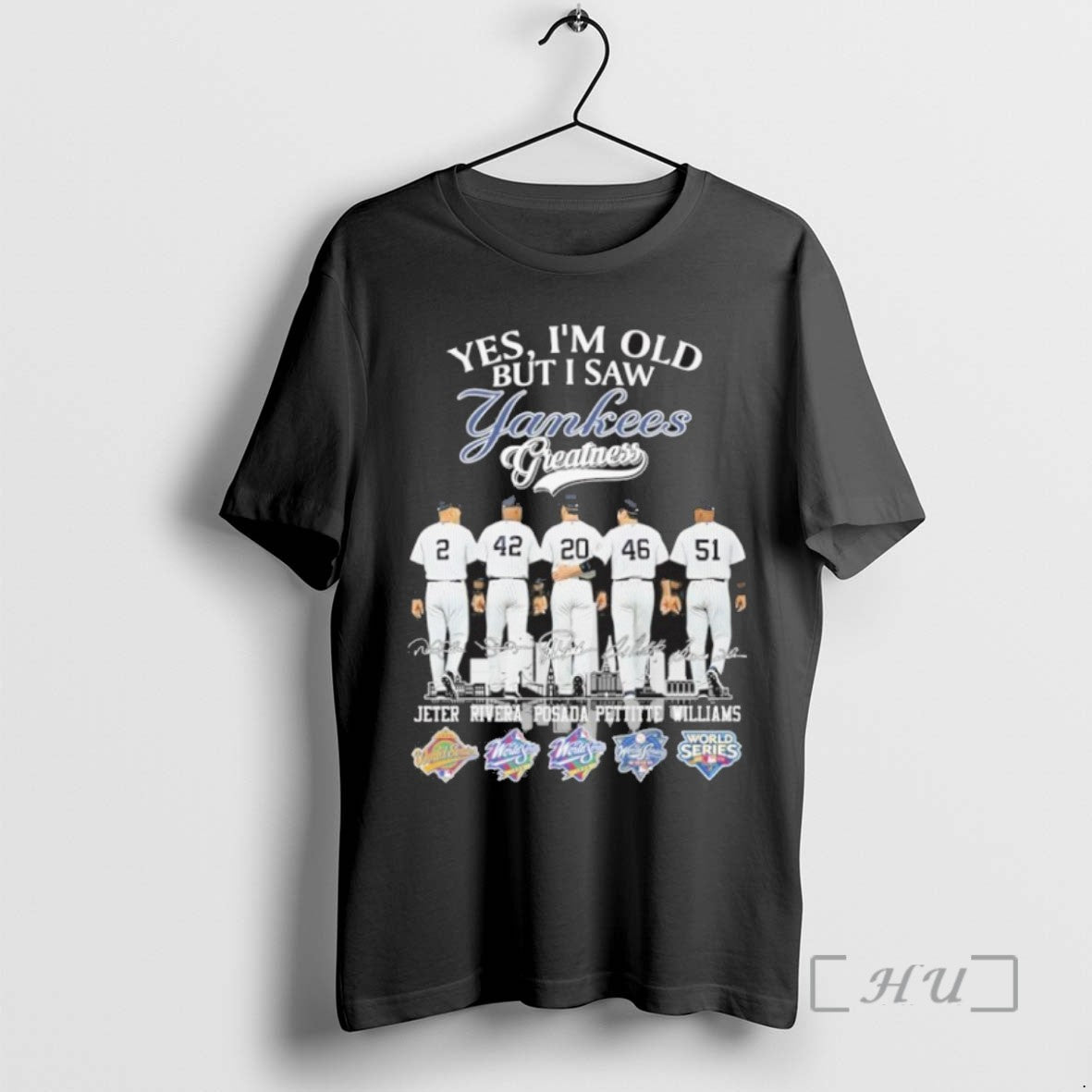 Limited Edition Yes Im Old But I Saw Yankees Greatness Player Signature Jeter Rivera Posada - clothing by TeeHivey.com