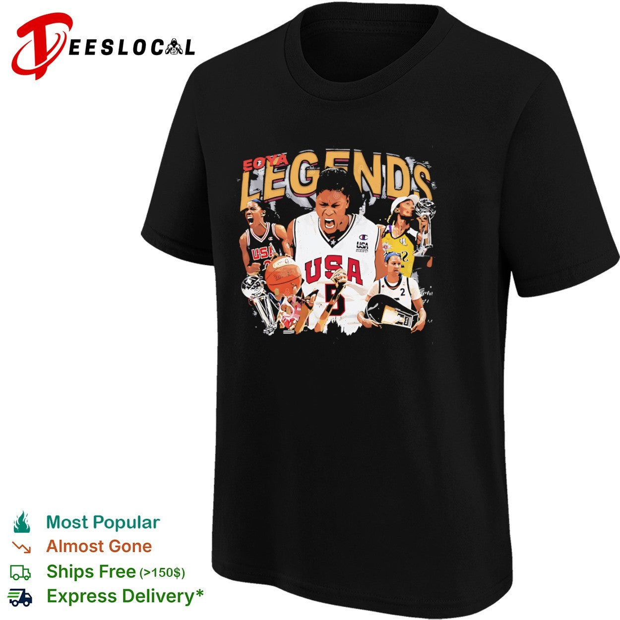 Lisa Leslie Sheryl Swoopes Cynthia Cooper WNBA eoya legends USA Basketball shirt