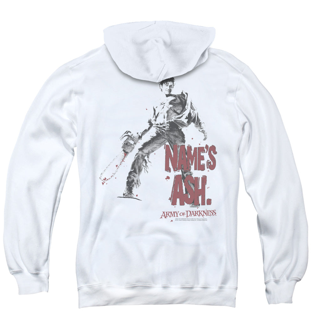 Army Of Darkness Names Ash Back Print Zipper Mens Hoodie White - clothing by TeeHivey.com (Image 3)