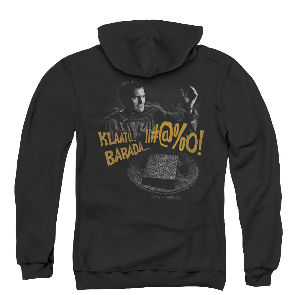 Army Of Darkness Klaatu… Barada Back Print Zipper Mens Hoodie Black - clothing by TeeHivey.com (Image 2)