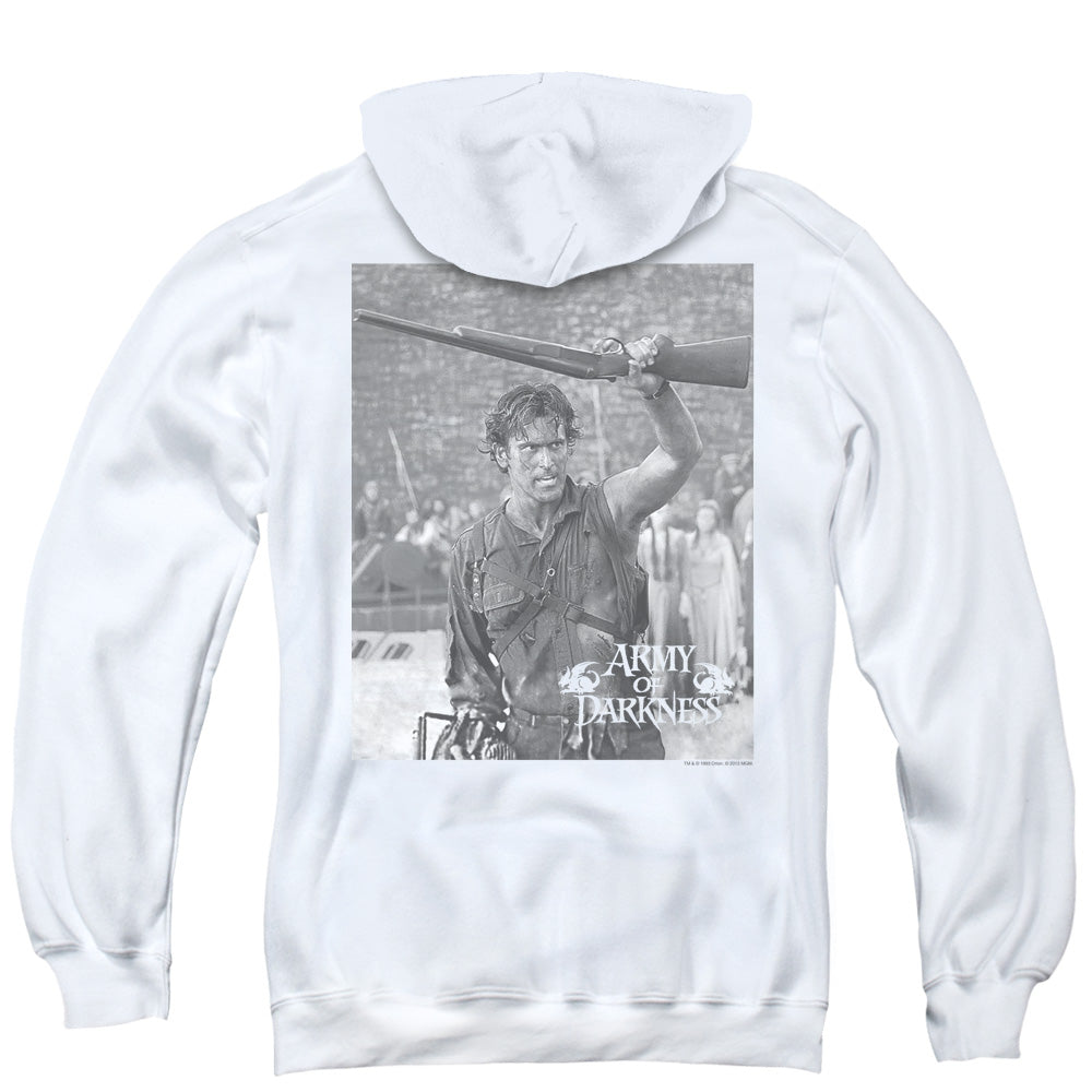 Army Of Darkness Boom Back Print Zipper Mens Hoodie White - clothing by TeeHivey.com (Image 3)