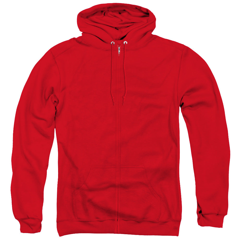 Amityville Horror Flies Back Print Zipper Mens Hoodie Red