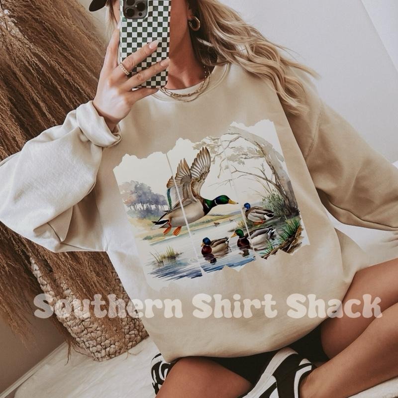 Mallard Duck Scene sweatshirt | Duck Season sweatshirt | Hunting Season sweatshirt | Sand Sweatshirt