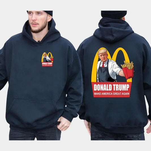 McDonalds Loving Donald Trump 2 Sides T-shirt Sweatshirt Hoodie, Make America Great Again T-shirt, Trump Shirt, Gift For Men, Gift For Women, Full Size, Full Color