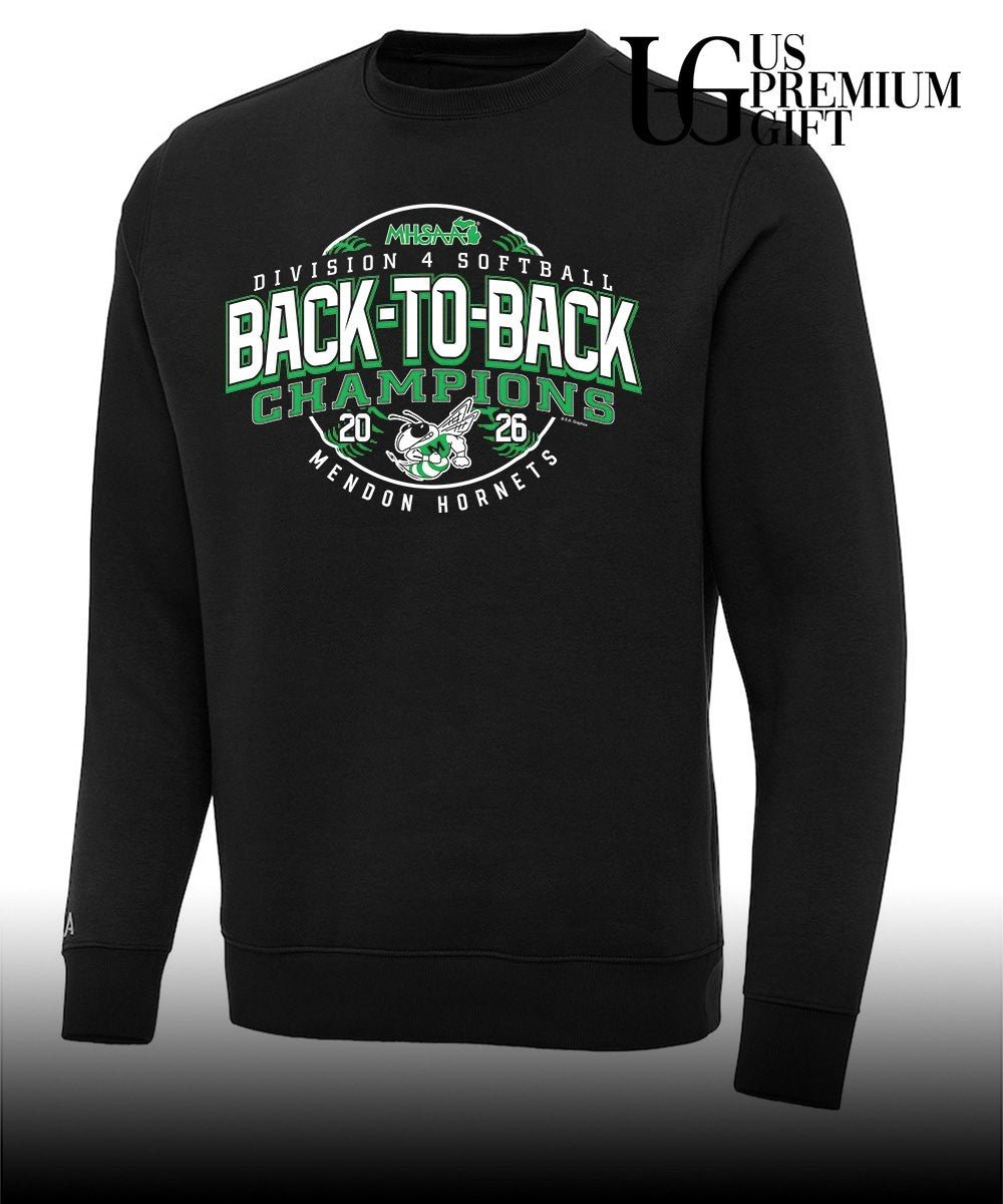 Mendon Hornets MHSAA Softball D4 Back-To-Back Champions 2026 shirt