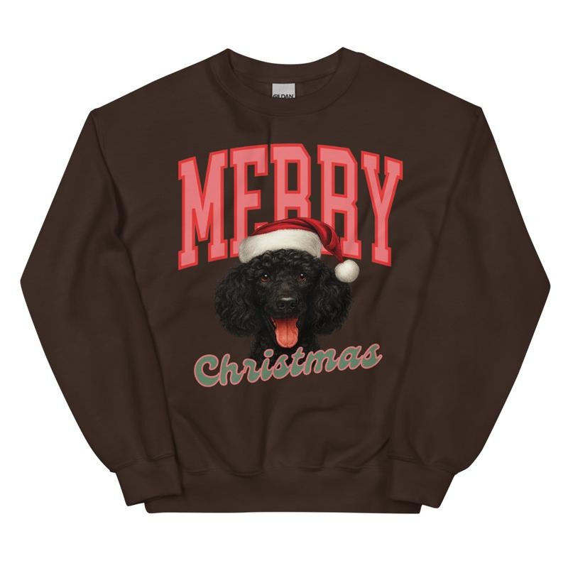 Merry Christmas Black Toy Poodle Sweatshirt