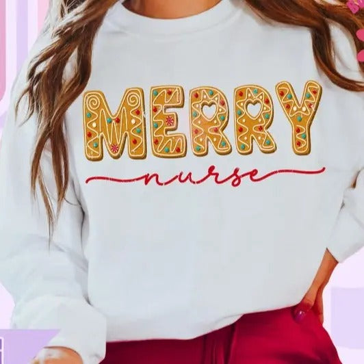 Merry Nurse Shirt, Christmas Merry Nurse Shirt, Textured Christmas Nurse, Festive Nurse Shirt, Xmas Nurse Shirt, Merry Nurse, Unisex Shirt