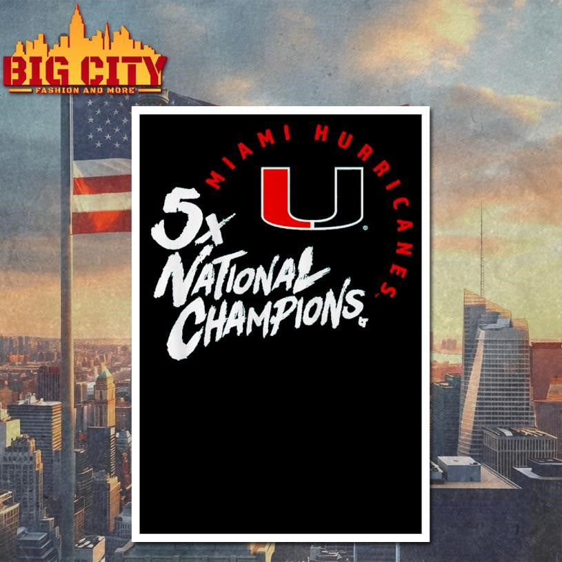 Miami Football Five-Time National Champions Shirt