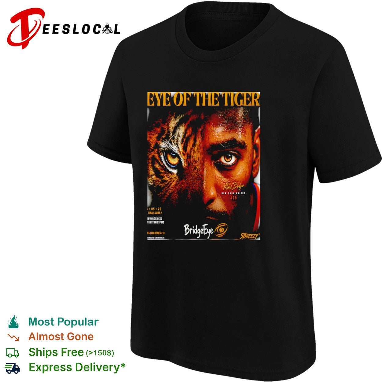 Mikal Bridges New York Knicks Eye of the Tiger NBA shirt