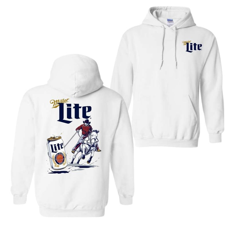 Miller Lite Rodeo 2 Sided T-Shirt Sweatshirt Hoodie, Miller Lite unisex hoodie For Men, For Women Fabric Menswear