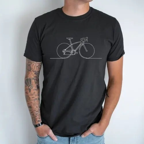 Minimalistic Bicycle Unisex Tshirt | Cotton Shirts, Boys, DTG Printed Shirt, Gifts Made in USA