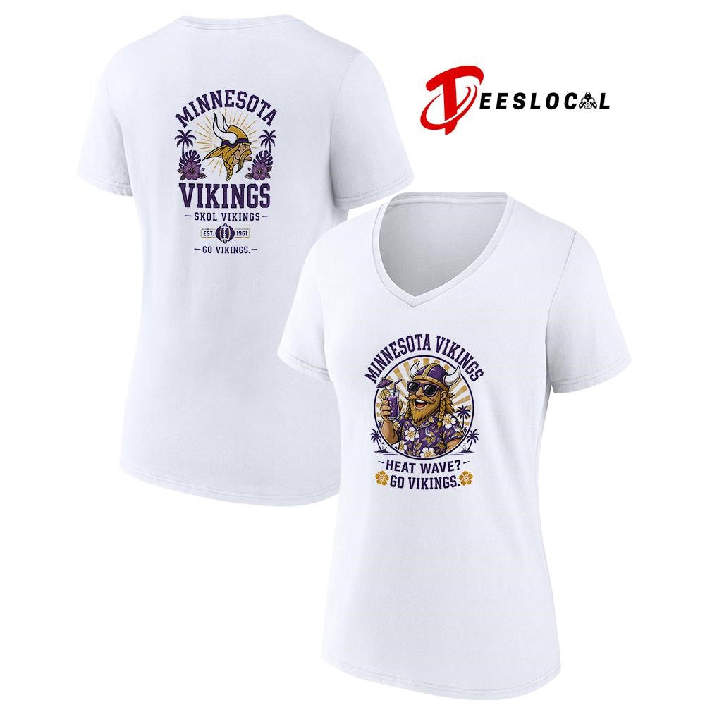 Minnesota Vikings heat wave beach vibes mascot shirt