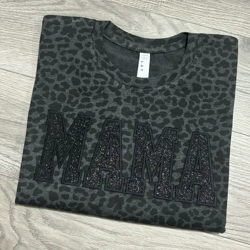 Monochromatic Glitter Leopard Tee