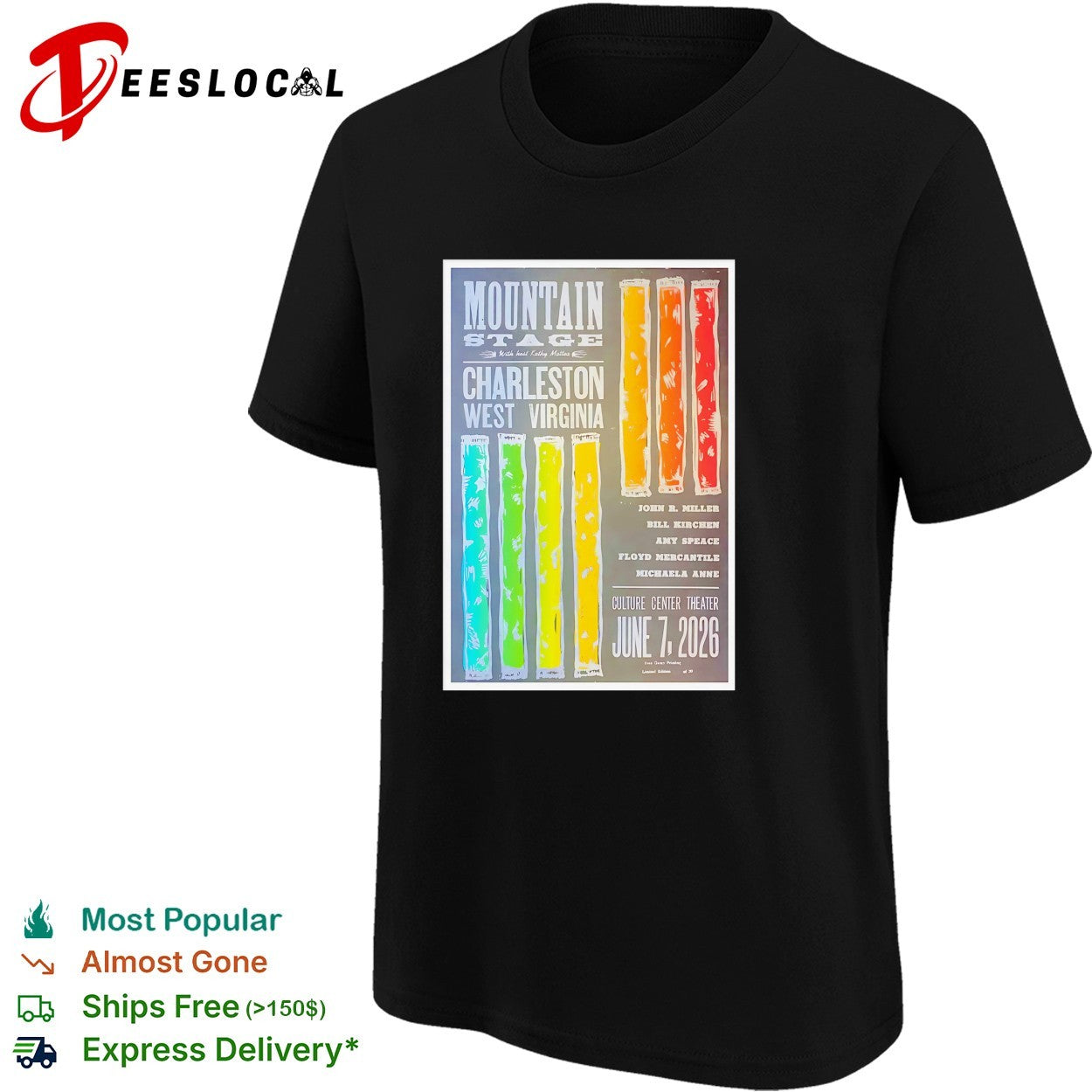 Mountain Stage Charleston West Virginia John R Miller Bill Kirchen Amy Speace shirt