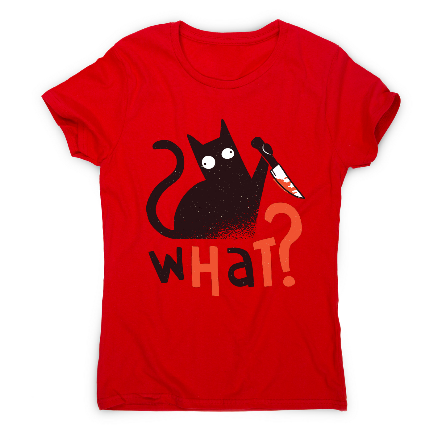 Murder cat funny scary t-shirt women's