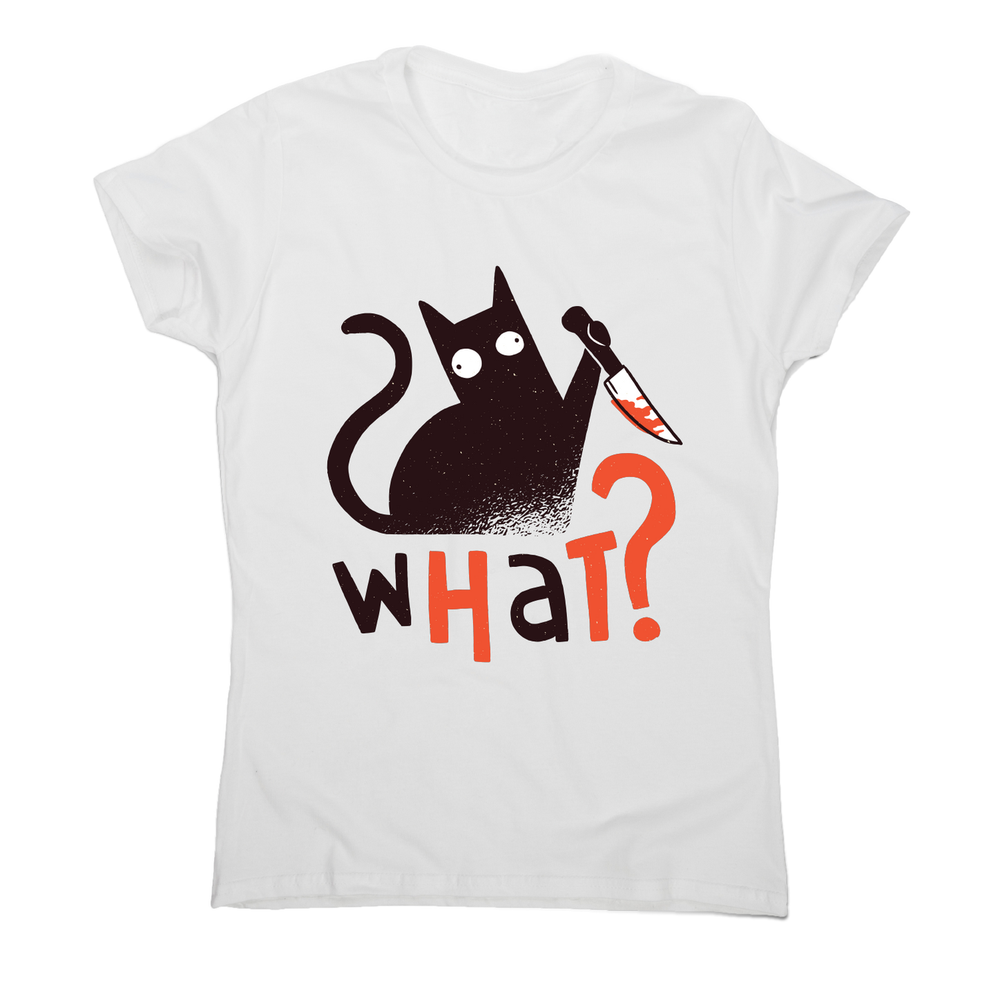 Murder cat funny scary t-shirt women's