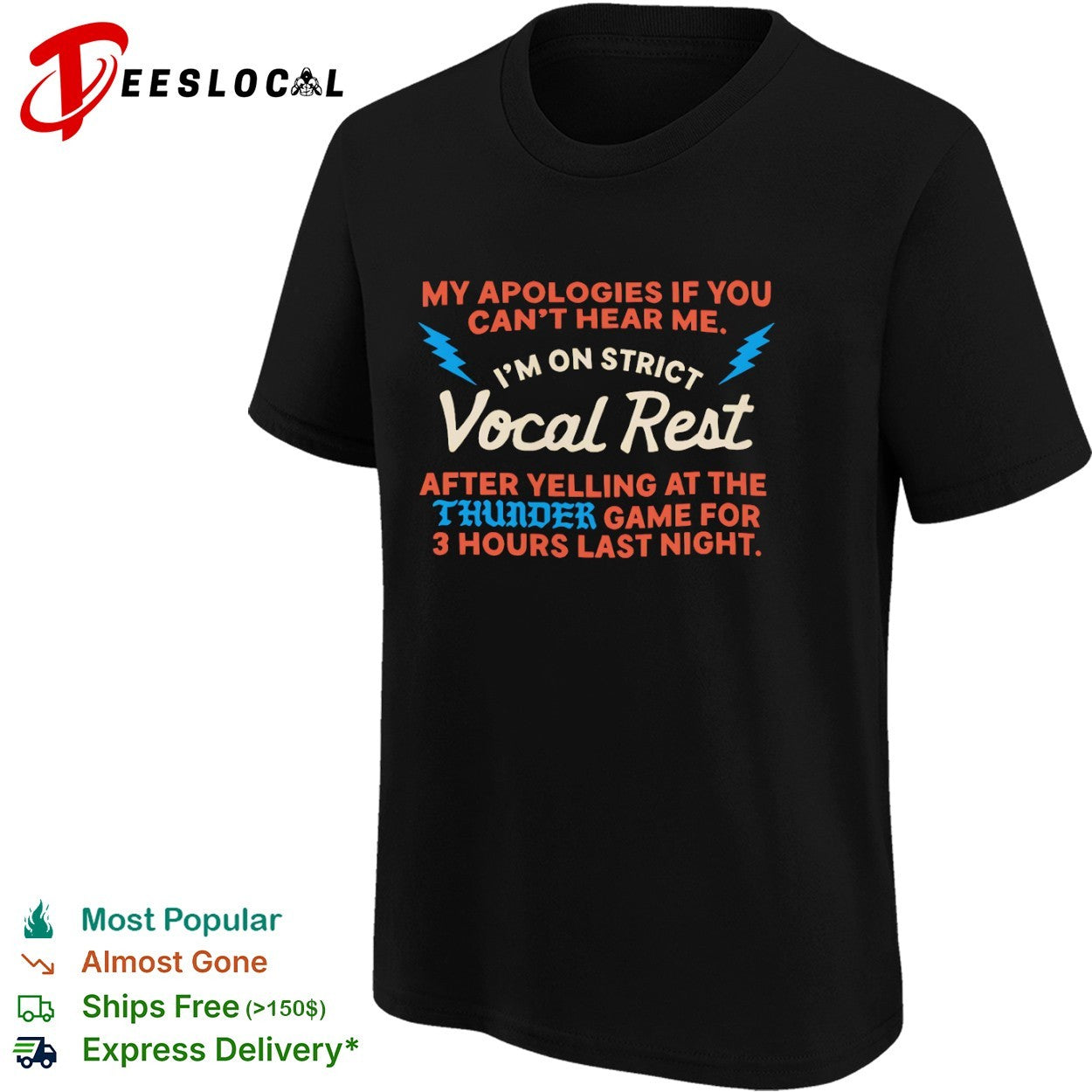 My apologies if you cant hear me I am on strict Vocal Rest at the Oklahoma City Thunder shirt