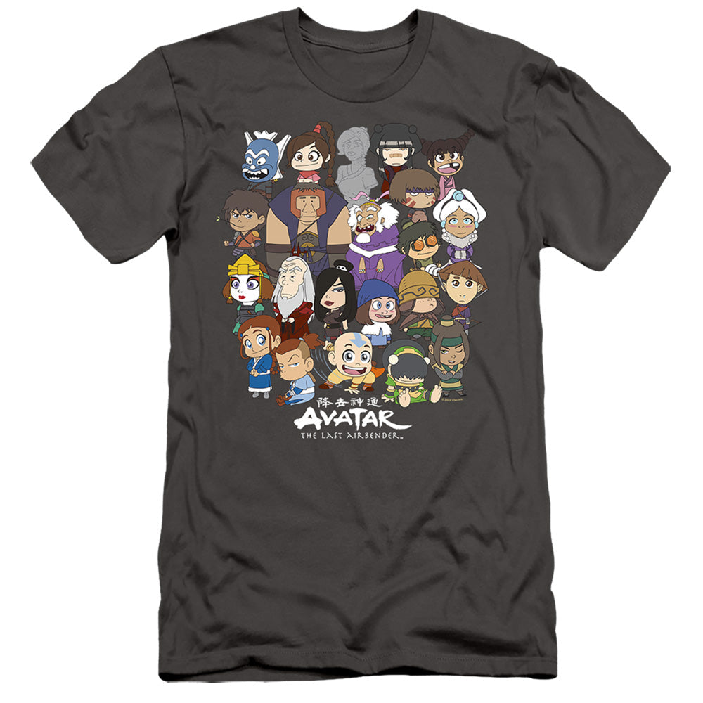 Avatar The Last Airbender Chibi Group Slim Fit Mens T Shirt Charcoal Style004 - clothing by TeeHivey.com