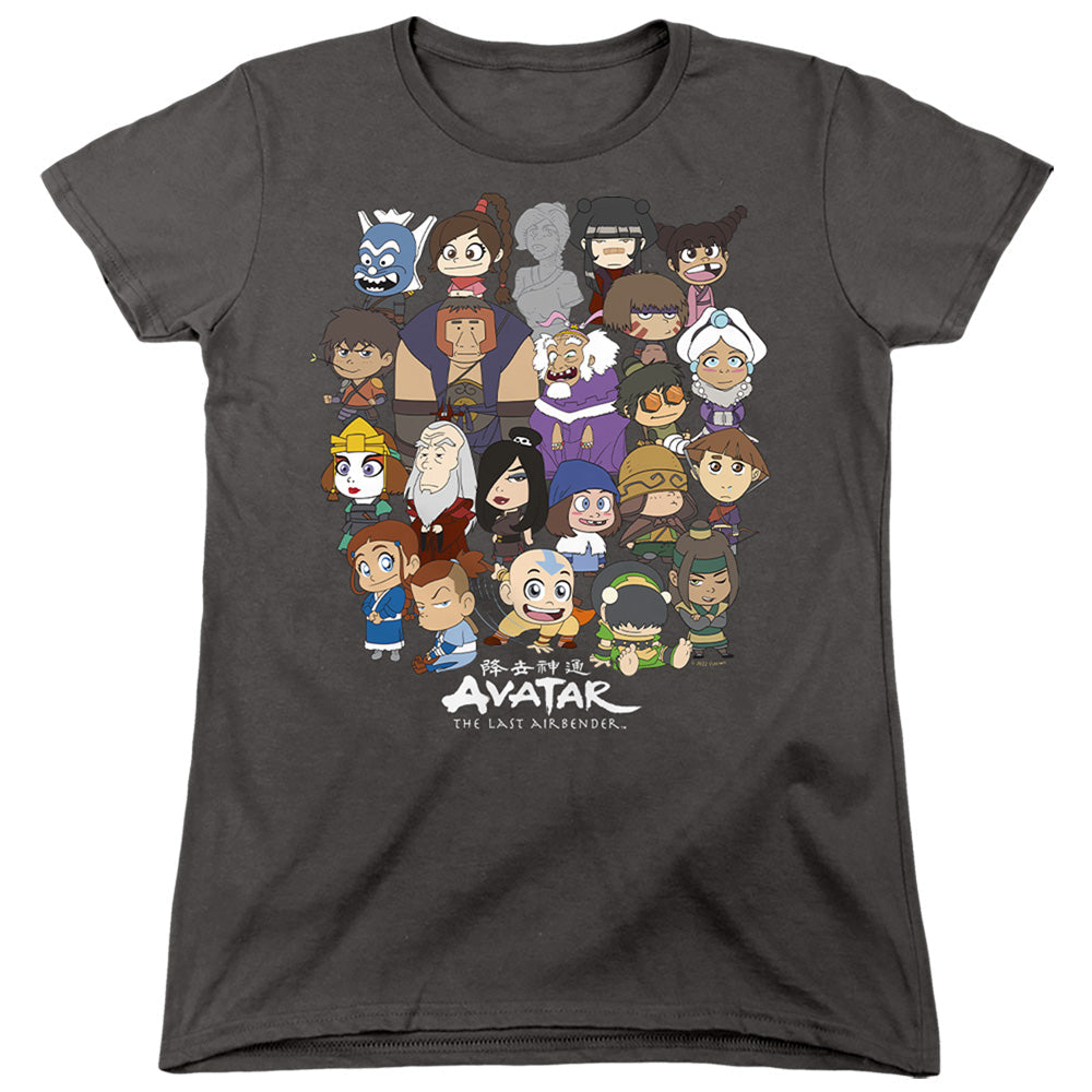 Avatar The Last Airbender Chibi Group Womens T Shirt Charcoal - clothing by TeeHivey.com