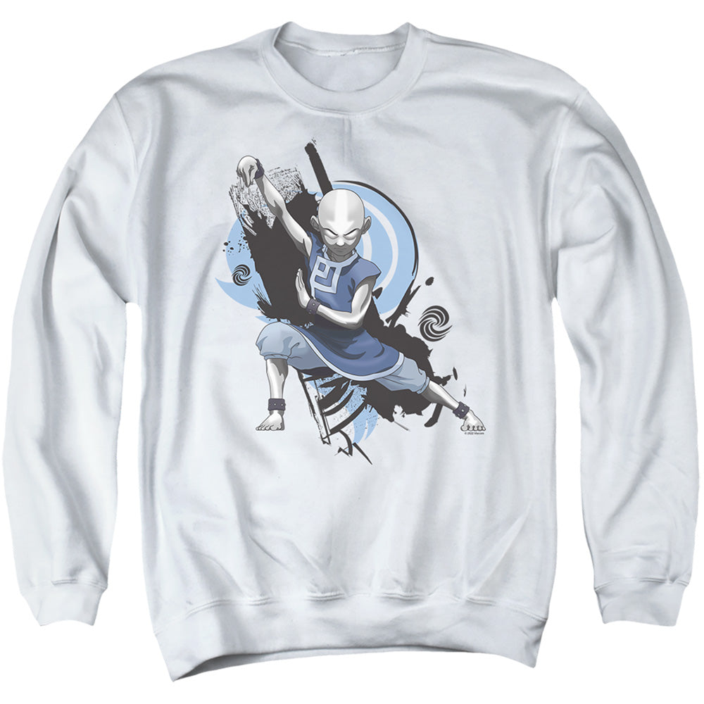 Avatar The Last Airbender Energybending Aang Mens Crewneck Sweatshirt White - clothing by TeeHivey.com