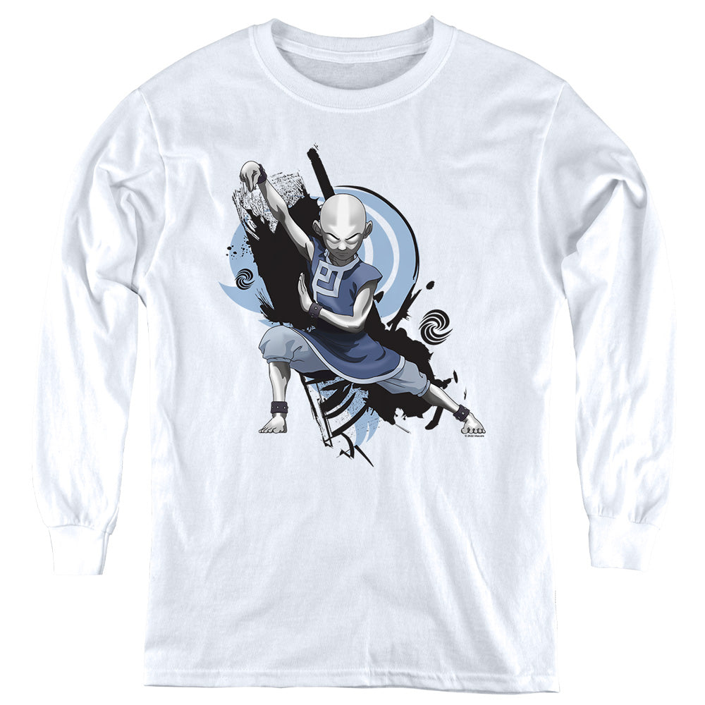 Avatar The Last Airbender Energybending Aang Long Sleeve Kids Youth T Shirt White - clothing by TeeHivey.com