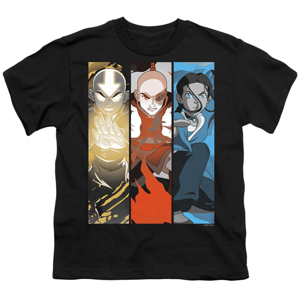 Avatar Triple Bender Kids Youth T Shirt Black