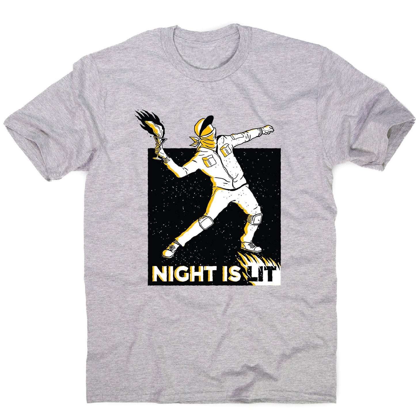 Night is lit - men's funny illustrations t-shirt