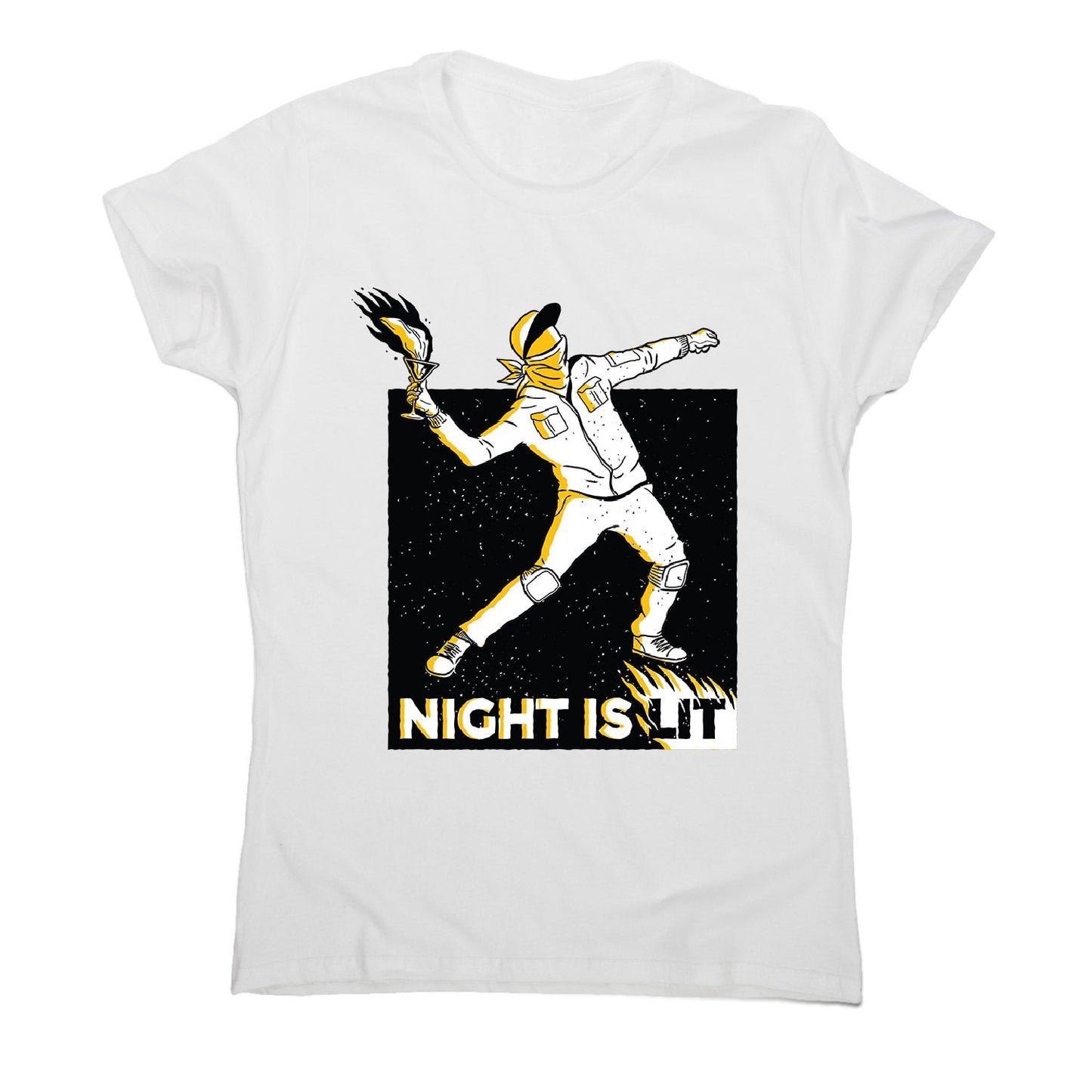 Night is lit - women's funny illustrations t-shirt