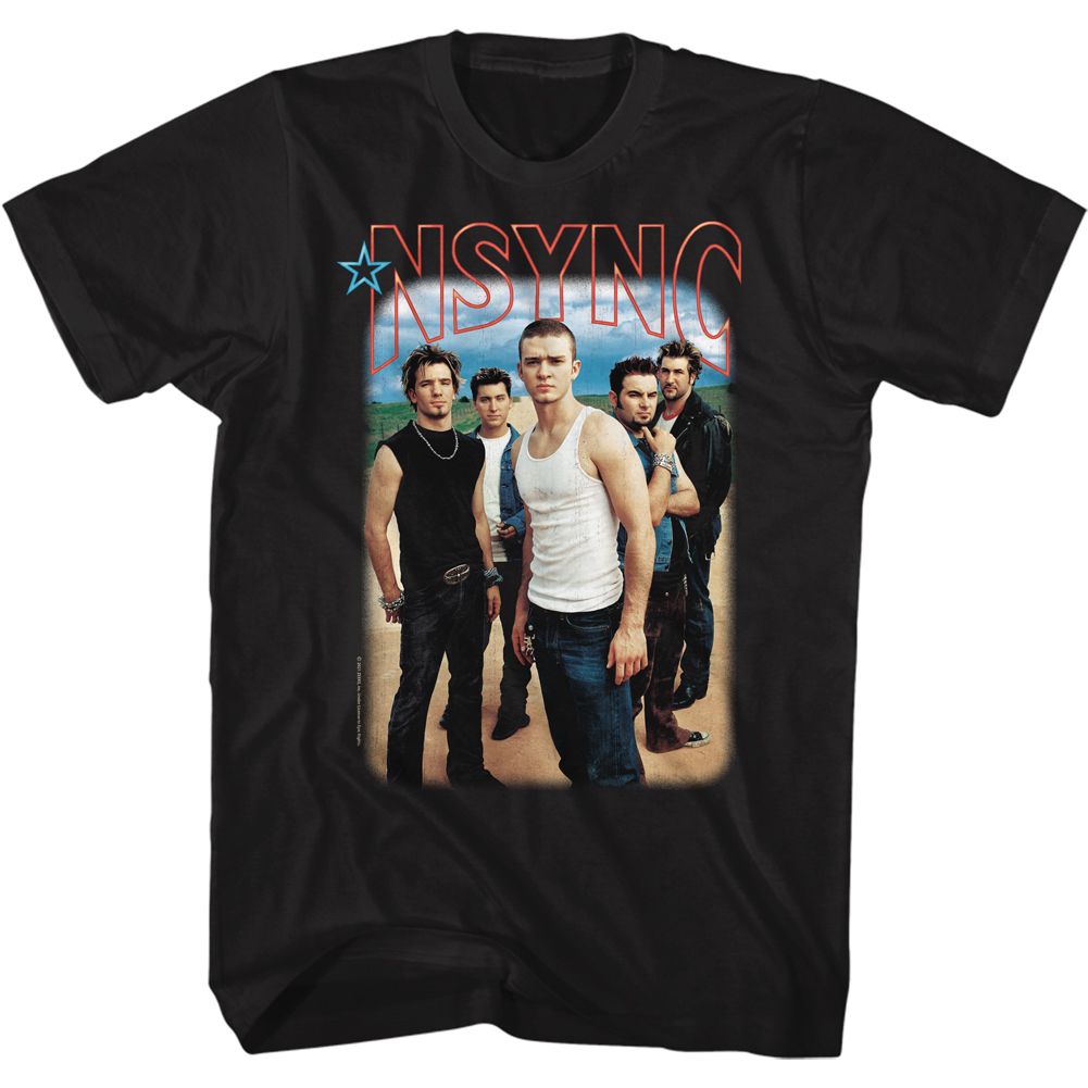 Nsync - Blu Skies & Logo - Short Sleeve - Adult - T-Shirt - clothing by TeeHivey.com