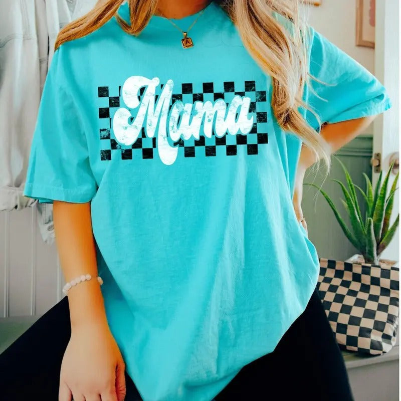 Neon Mama Shirt Retro Checkered Mama Shirt Mothers Day Gift Mom Life Shirt Motherhood Shirt Mom Tshirt Mom Gift Tee unisex sweatshirt