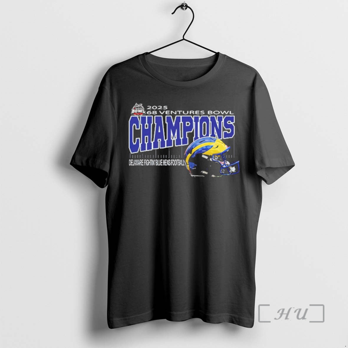 New 68 Ventures Bowl 2025 Champions Delaware Fightinn Blue Hens Football Helmet Hancock Whitney Stadium