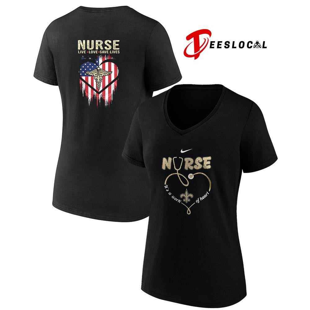 New Orleans Saints x Army nurse it’s a work of heart shirt