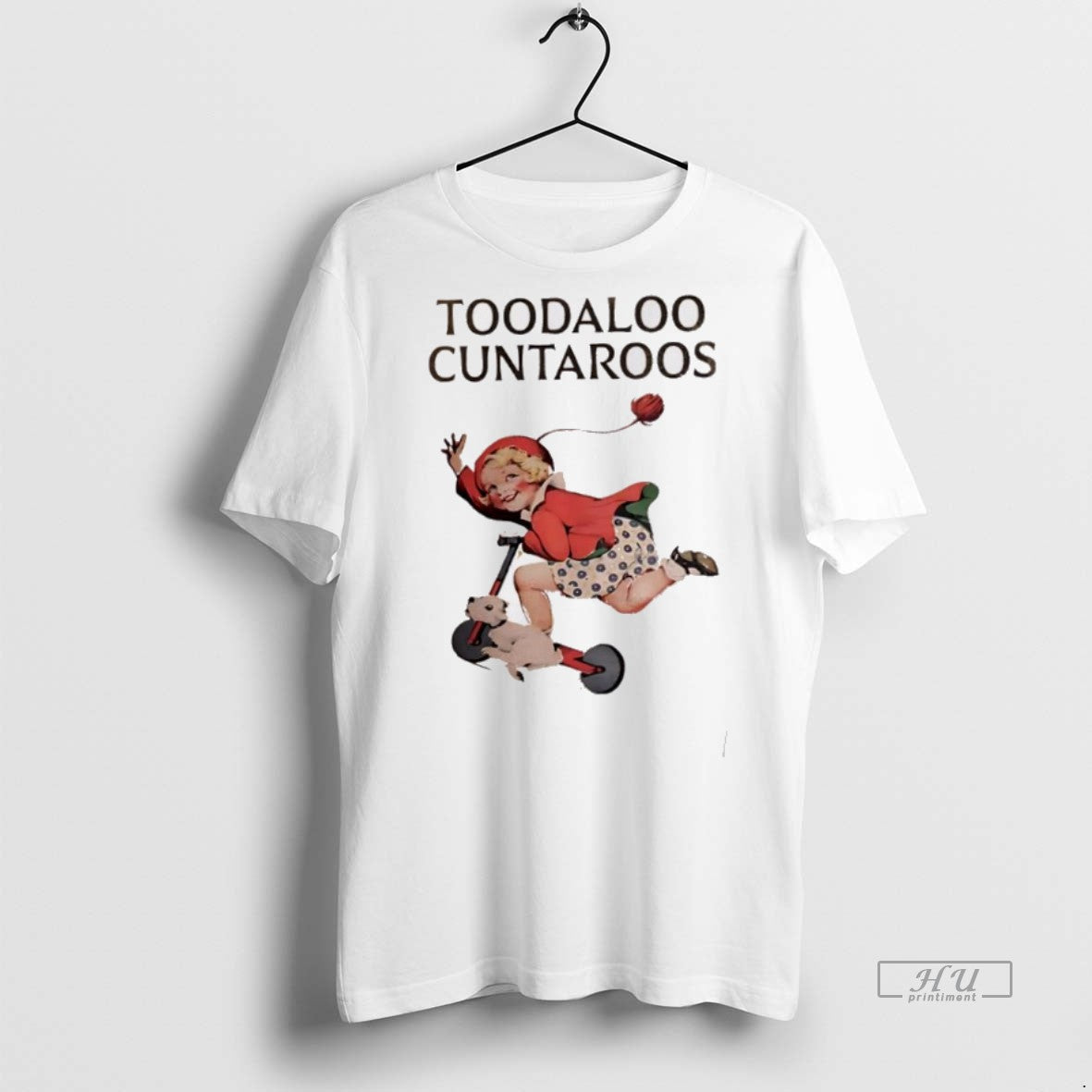 New Toodaloo Cuntaroos A Little Girl Riding A Scooter With A Dog Graphic - clothing by TeeHivey.com