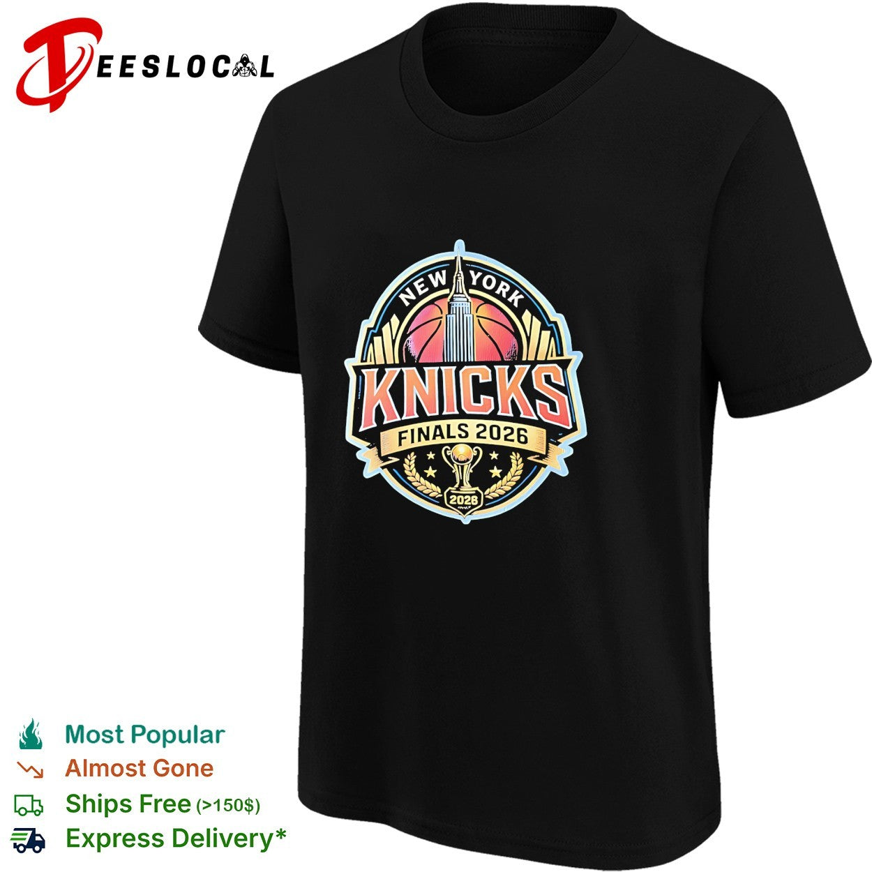 New York Knicks Finals 2026 2028 Trophy basketball empire state building art shirt