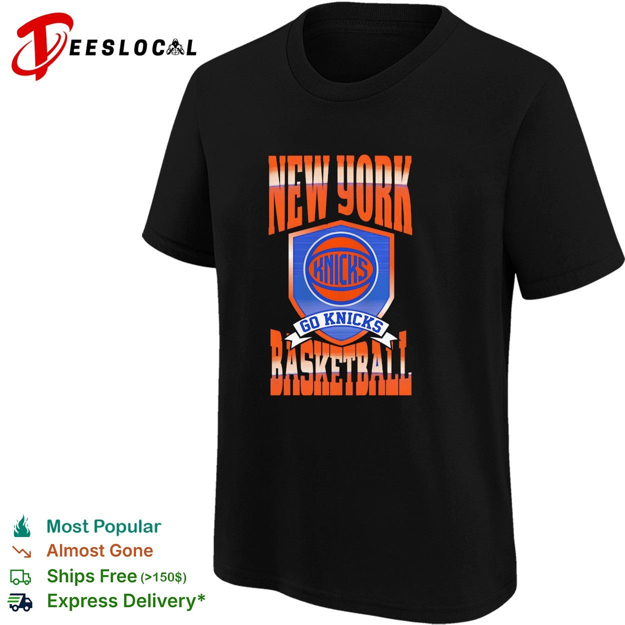 New York Knicks Go Knicks basketball shield badge bold art shirt