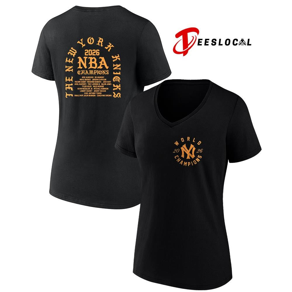 New York Knicks NBA champions name roster graphic shirt