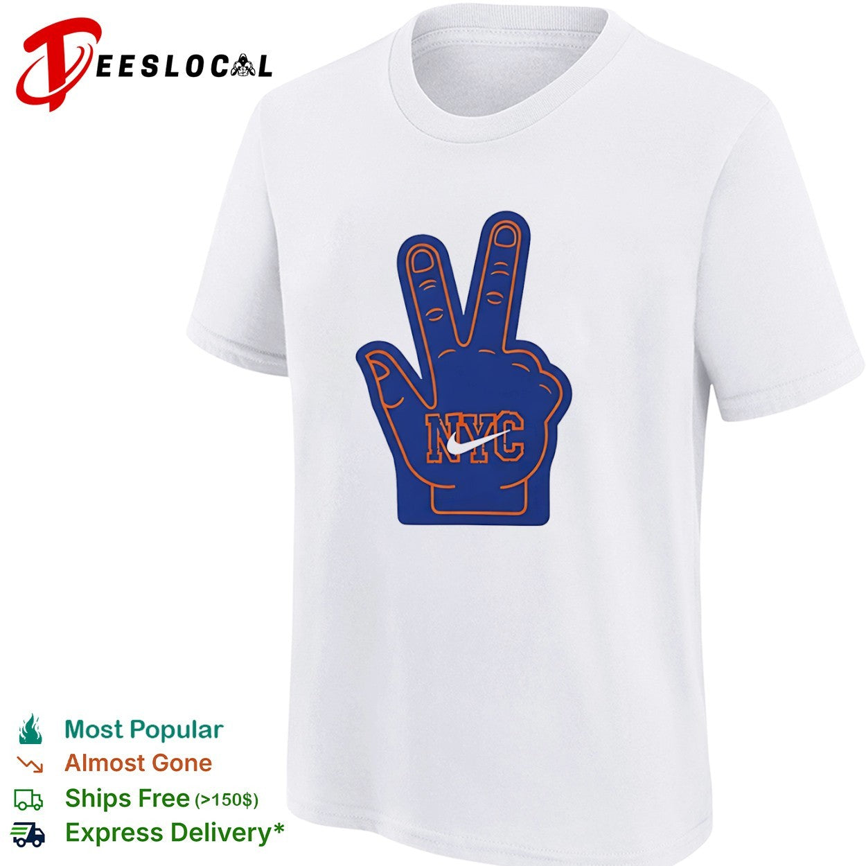 New York Knicks NYC Foam Finger Logo Basketball Shirt