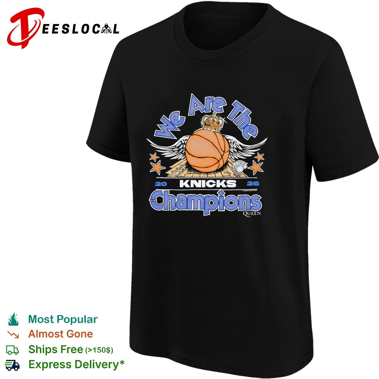 New York Knicks We Are The Champions basketball crown wings stars vintage shirt