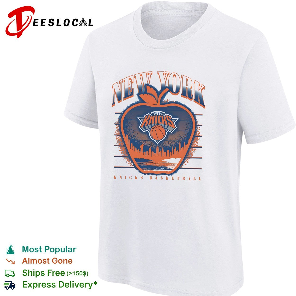 New York Knicks big apple NYC skyline arch logo art shirt